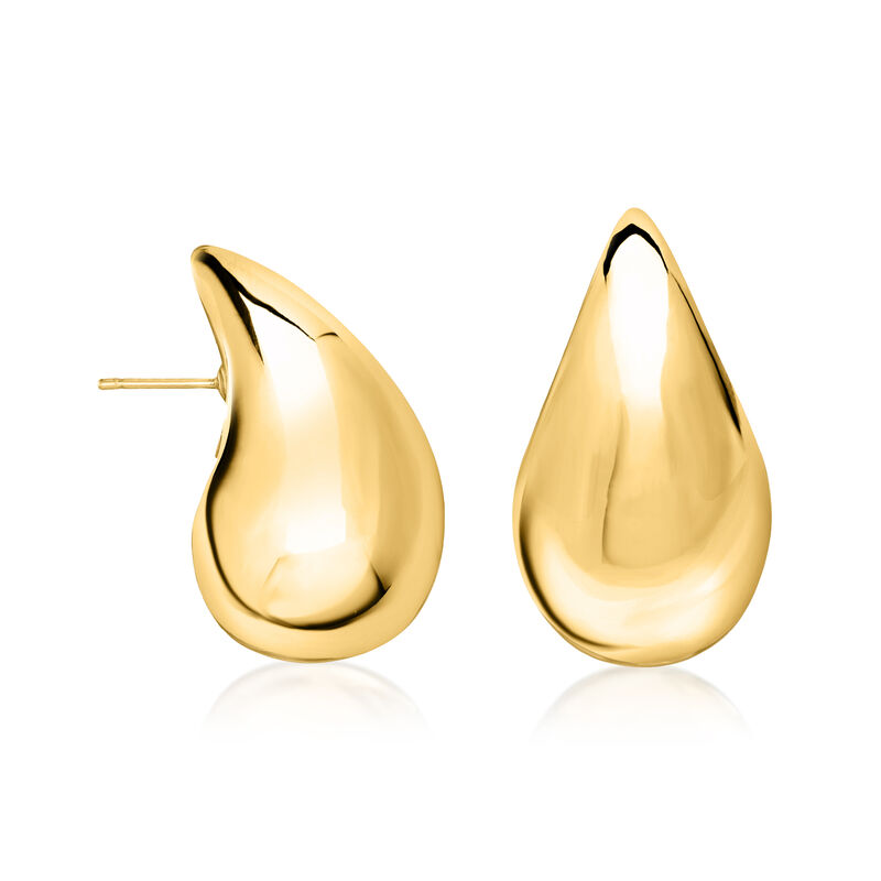 14kt Yellow Gold Large Teardrop Earrings image number 0
