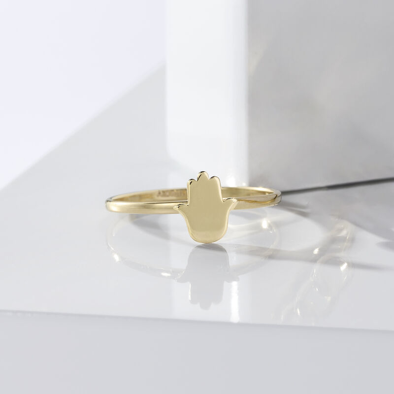 14kt Yellow Gold Hamsa Ring image number 3