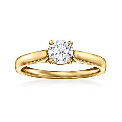 .50 Carat Lab-Grown Diamond Solitaire Ring in 18kt Gold Over Sterling