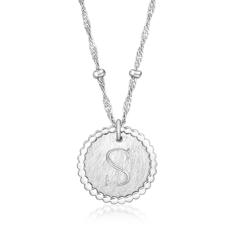 Italian Sterling Silver Personalized Disc Necklace image number 0