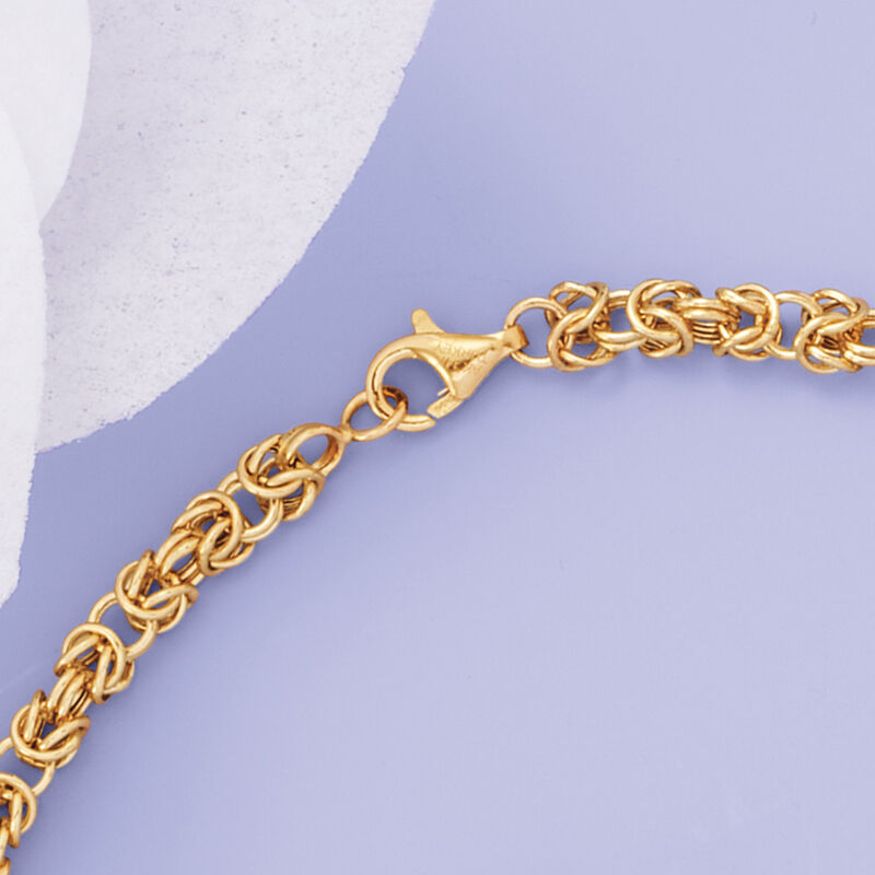 14-16mm Cultured Baroque Pearl and 14kt Yellow Gold Byzantine Station Necklace image number 3
