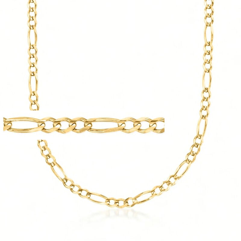 Men's 3.8mm 14kt Yellow Gold Figaro-Link Necklace image number 0