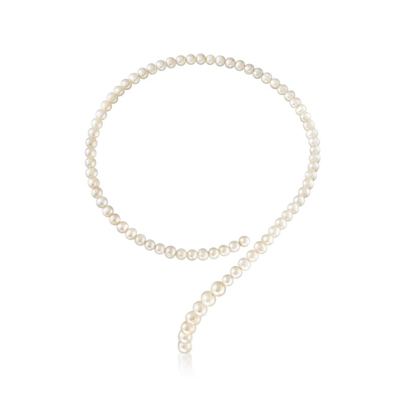 6-8mm Cultured Pearl Coiled Choker Necklace image number 0
