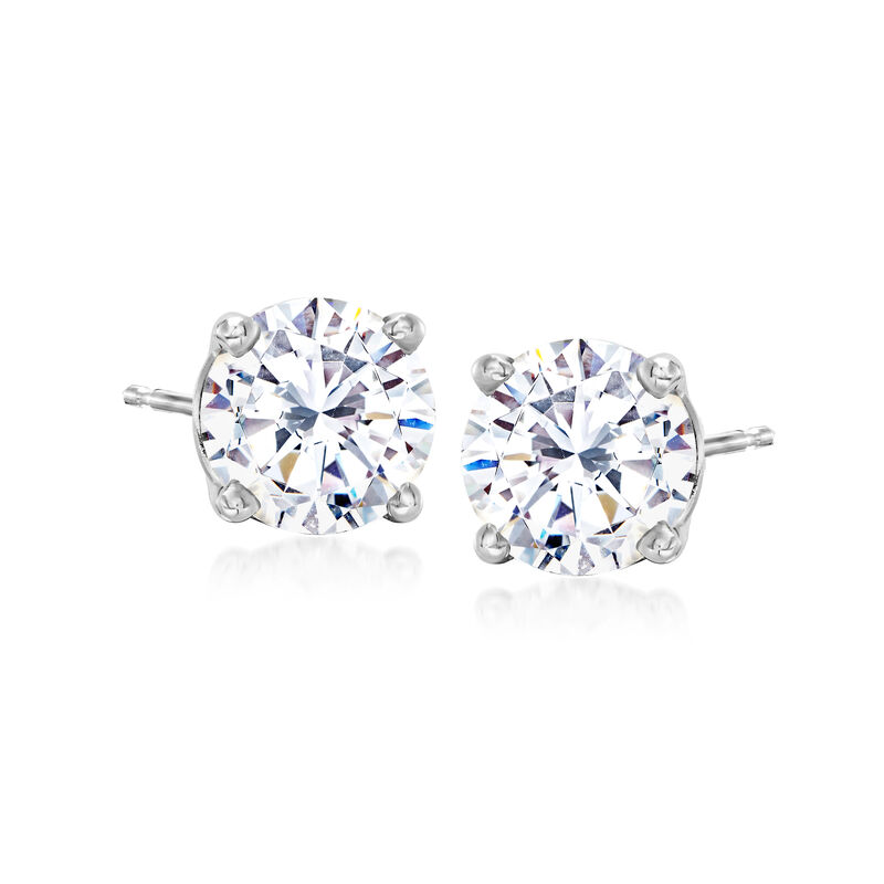 3.00 ct. t.w. CZ Stud Earrings in 14kt White Gold image number 0