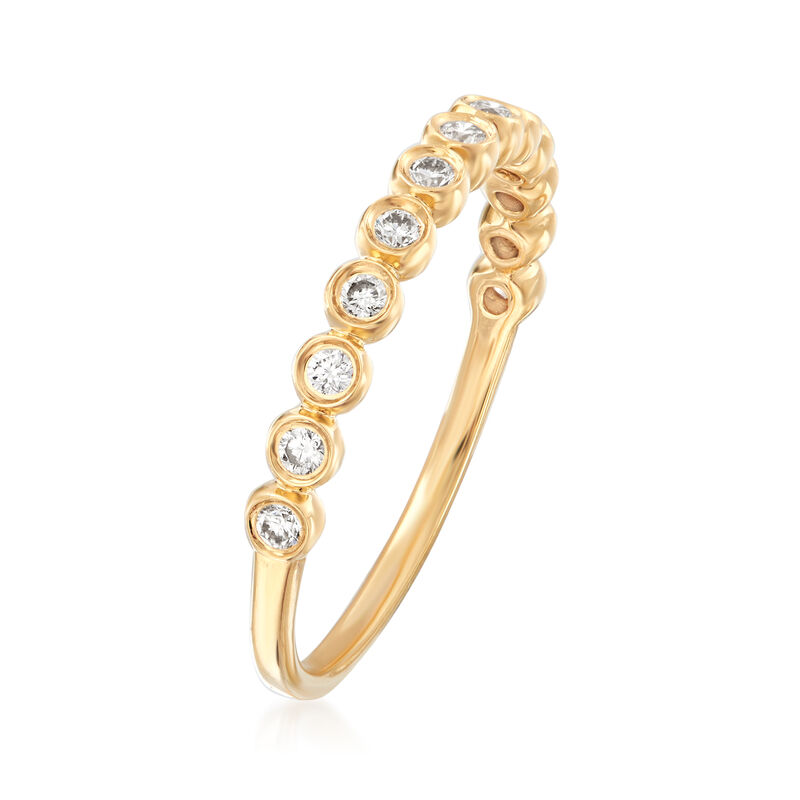 Henri Daussi .21 ct. t.w. Diamond Wedding Ring in 18kt Yellow Gold image number 2