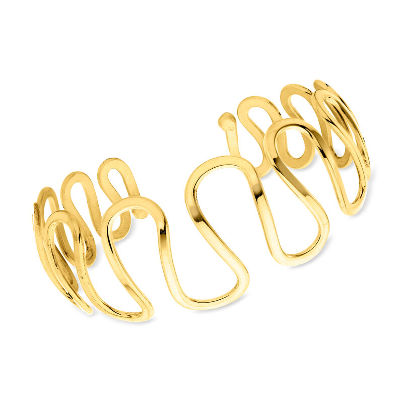 Italian 18kt Gold Over Sterling Squiggle Cuff Bracelet image number 0