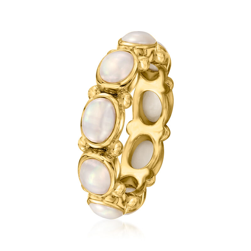 6x4mm Cultured Pearl Ring in 18kt Gold Over Sterling image number 2