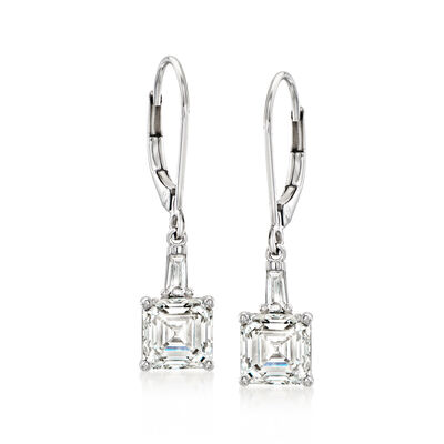 3.15 ct. t.w. Lab-Grown Diamond Drop Earrings in 14kt White Gold