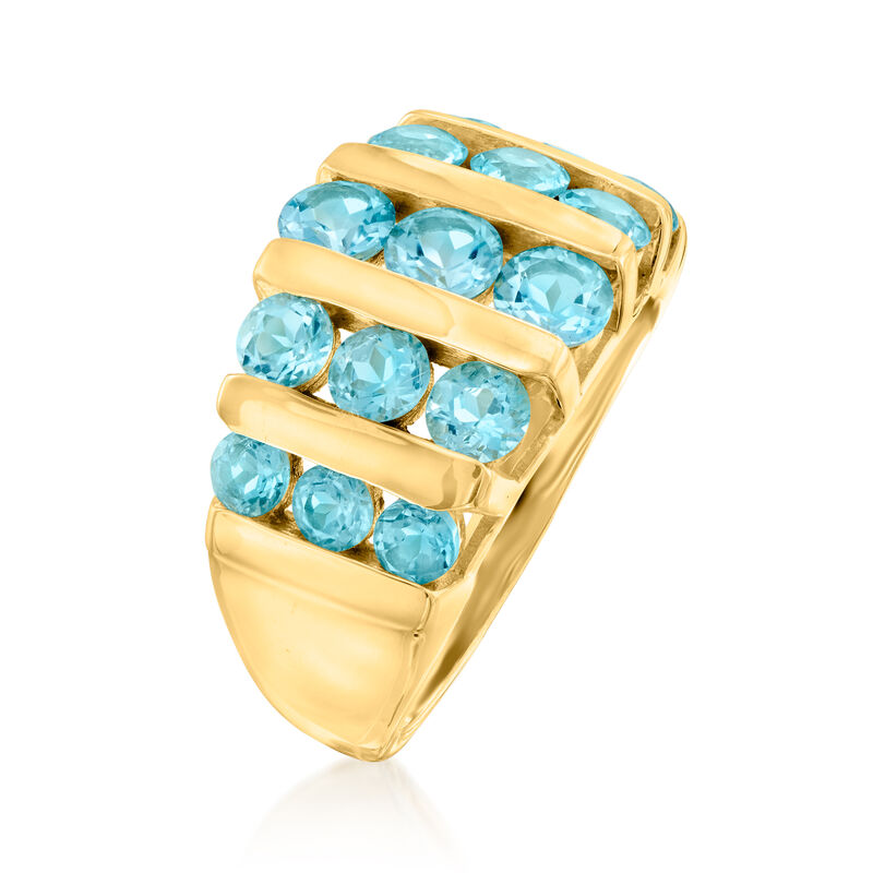 3.80 ct. t.w. Swiss Blue Topaz Ring in 18kt Gold Over Sterling image number 2