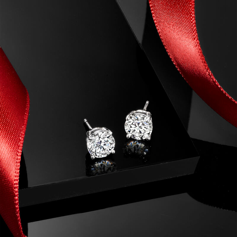 2.00 ct. t.w. Lab-Grown Diamond Stud Earrings in 14kt White Gold  image number 2