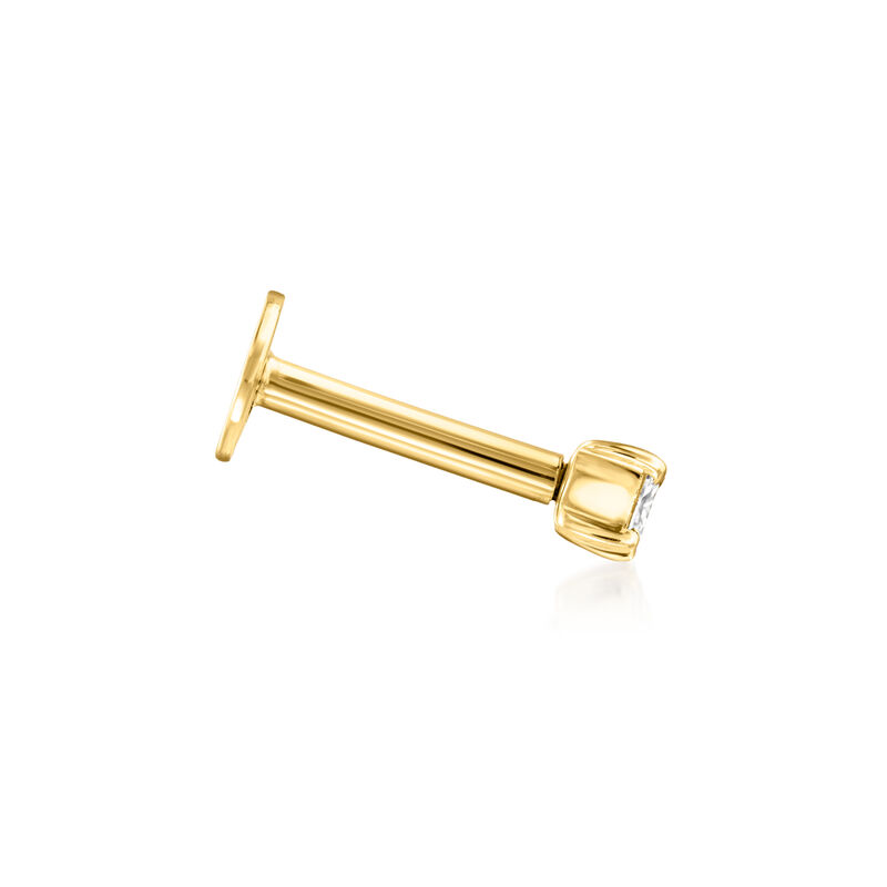 Princess-Cut Lab-Grown Diamond Flat-Back Stud Earrings in 14kt Yellow Gold image number 3