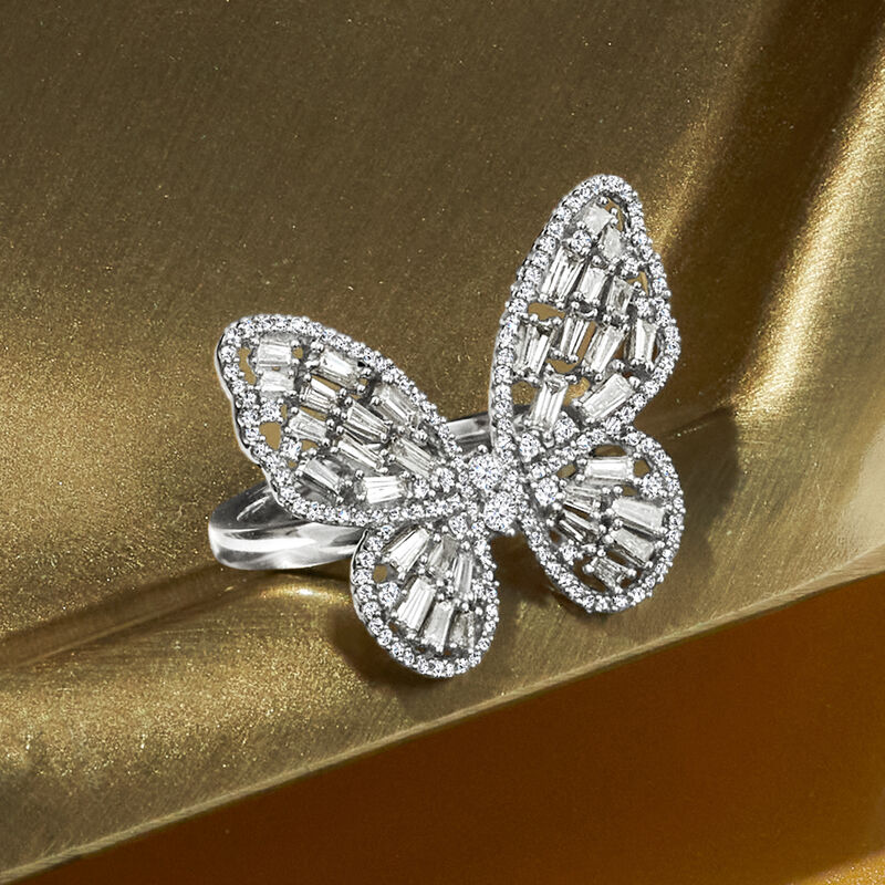1.00 ct. t.w. Diamond Butterfly Ring in 14kt White Gold image number 5