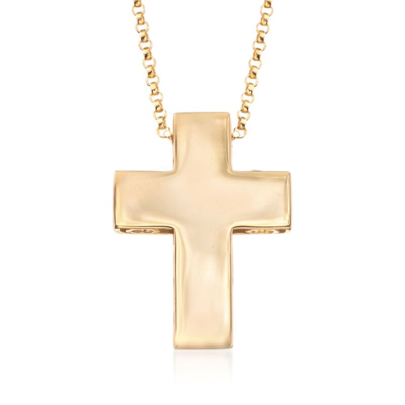 Roberto Coin &quot;Pois Moi&quot; 18kt Yellow Gold Cross Pendant. 16&quot; image number 2