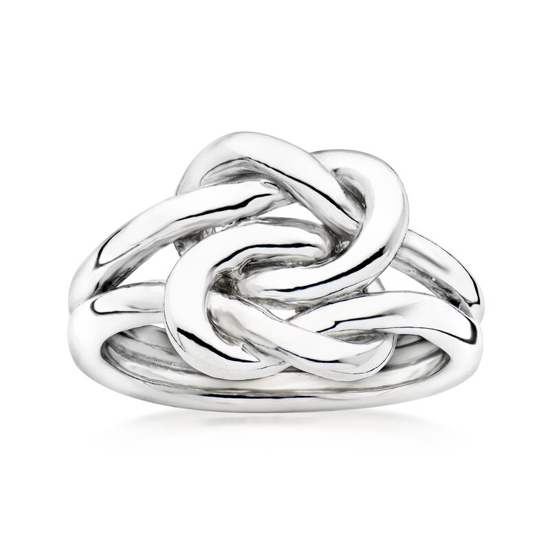 Italian Sterling Silver Double Love Knot Ring image number 0
