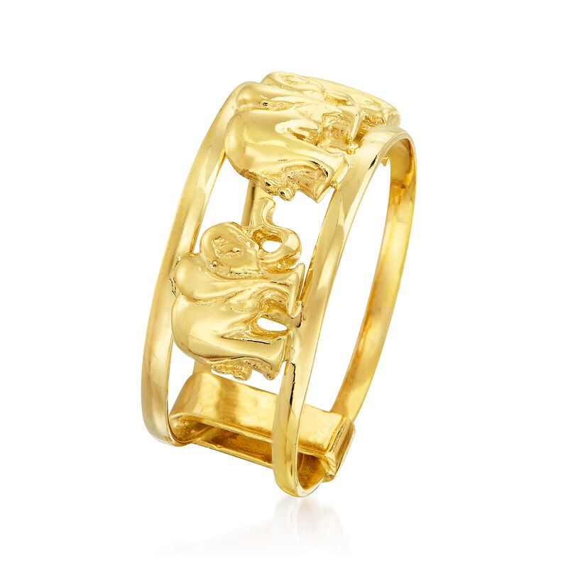 14kt Yellow Gold Elephant Ring image number 2