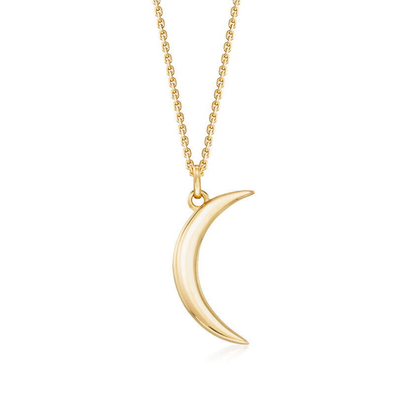 14kt Gold Half-Moon Necklace image number 0