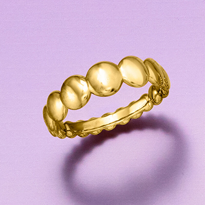 18kt Gold Vermeil Flat-Bead Ring image number 3