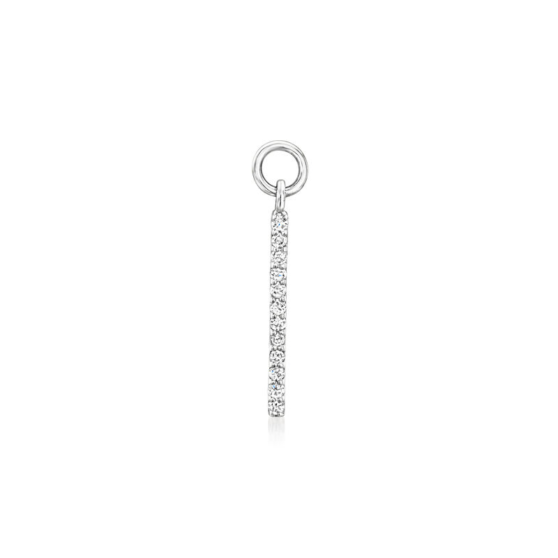 Diamond Bar Hoop Charms in Sterling Silver image number 0