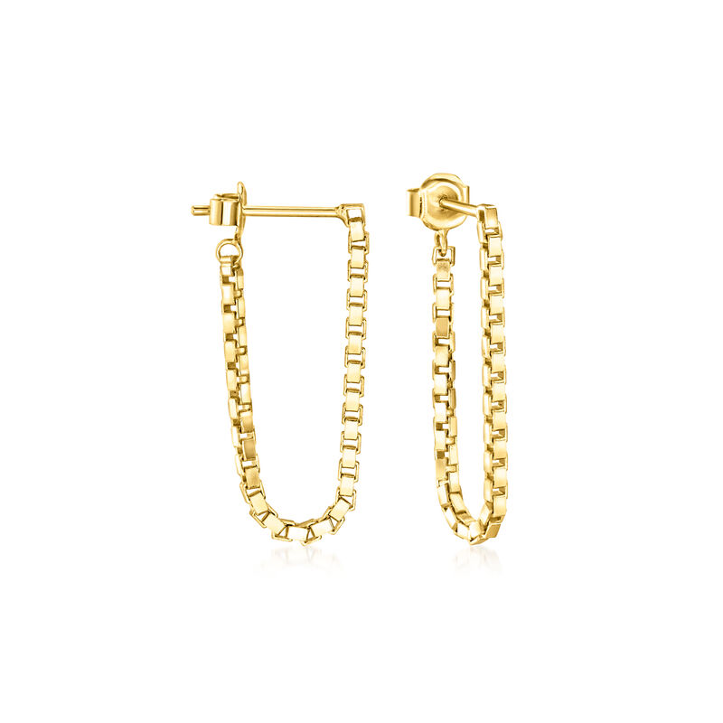 18kt Gold Vermeil Box-Chain Drop Earrings image number 0