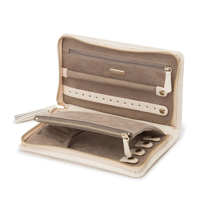 WOLF &quot;Caroline&quot; Ivory Leather Jewelry Portfolio image number 2