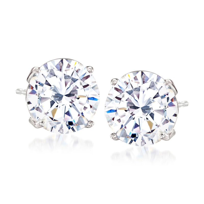 6.00 ct. t.w. CZ Stud Earrings in Sterling Silver image number 0