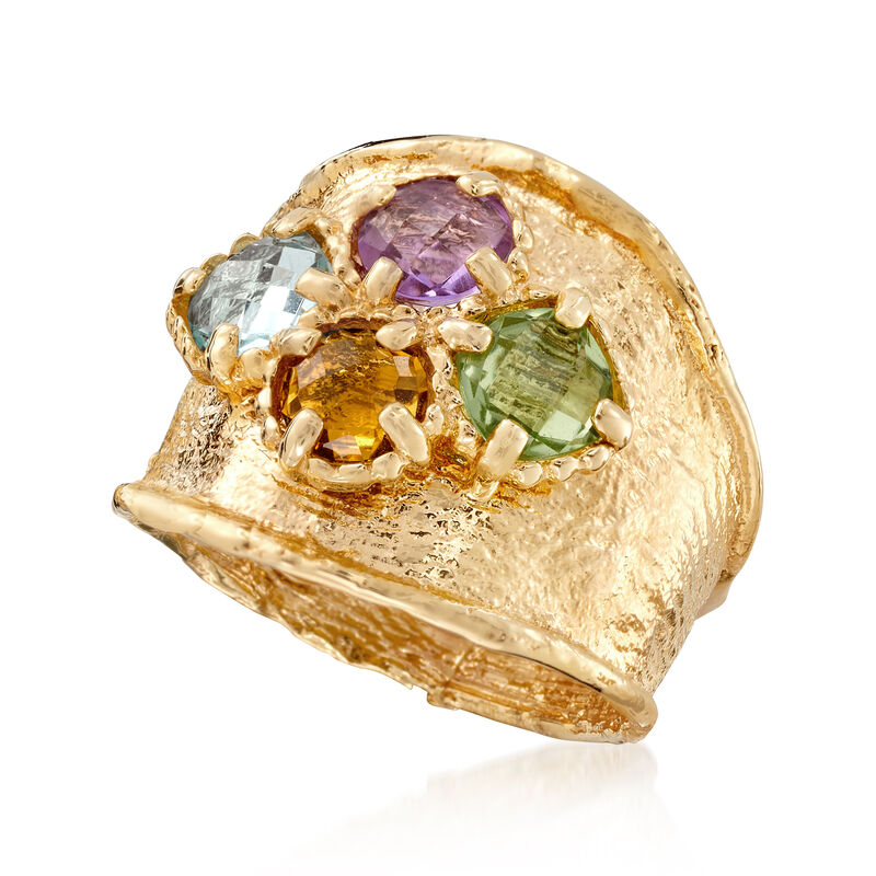 Italian 2.40 ct. t.w. Multi-Gemstone Ring in 14kt Yellow Gold image number 3