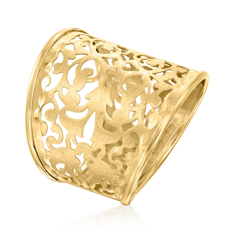 Italian 14kt Yellow Gold Filigree Ring image number 2