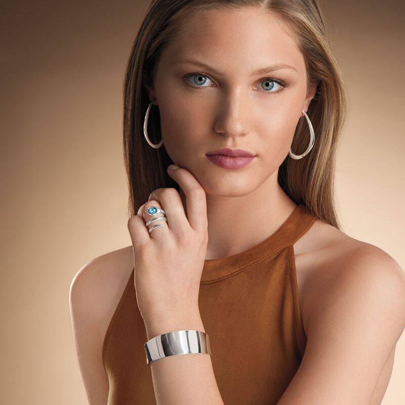 Italian Sterling Silver Polished Cuff Bracelet image number 2