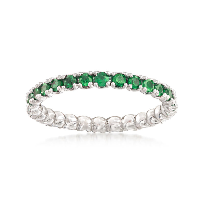 .92 ct. t.w. Tsavorite Stackable Eternity Band in Sterling Silver image number 0