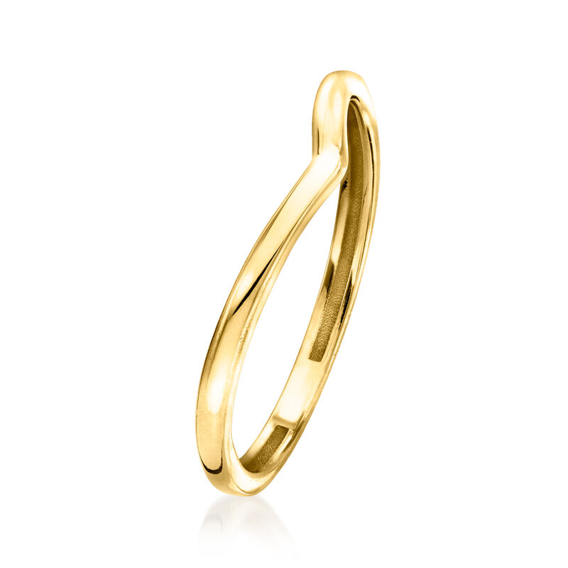 Italian 10kt Yellow Gold V-Shaped Ring image number 2
