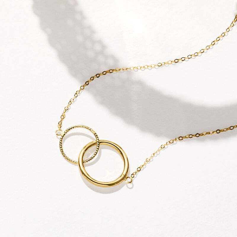 Italian 18kt Yellow Gold Interlocking-Circle Necklace image number 2