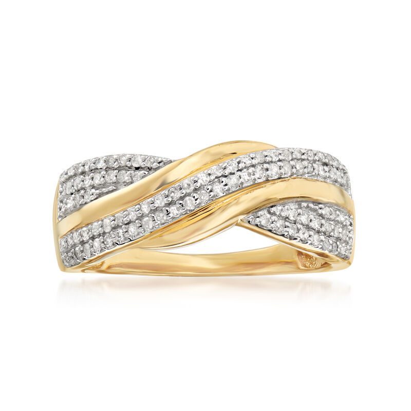 .25 ct. t.w. Diamond Twisted Ring in 18kt Gold Over Sterling image number 0