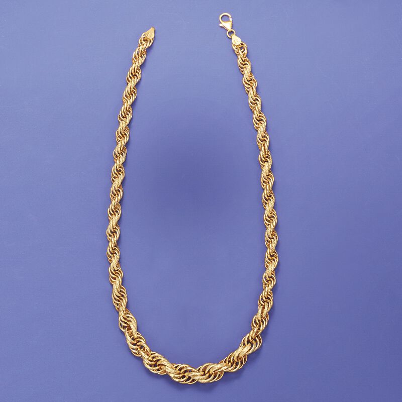 Italian 18kt Yellow Gold Twisted Link Necklace image number 2