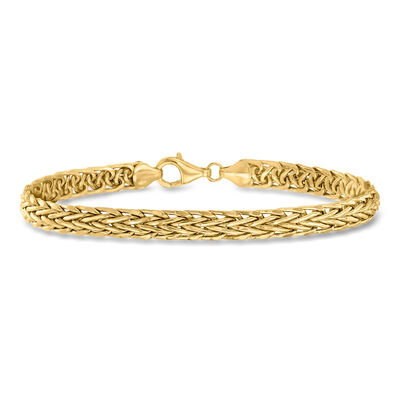 10kt Yellow Gold Flat Wheat-Chain Bracelet