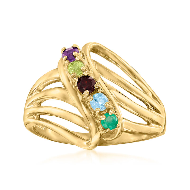 Personalized Birthstone Ring in 14kt Gold image number 0
