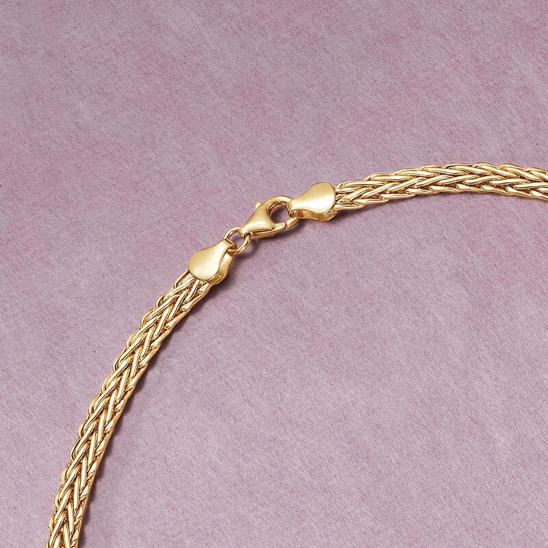 18kt Yellow Gold Graduated Wheat-Link Necklace image number 3