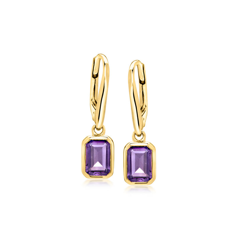 1.80 ct. t.w. Amethyst Drop Earrings in 18kt Gold Over Sterling image number 0