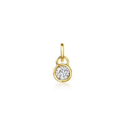 .20 Carat Round Lab-Grown Diamond Charm in 14kt Yellow Gold