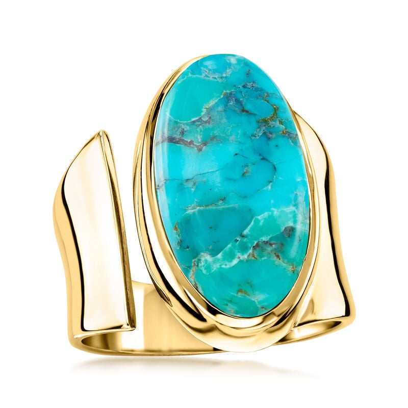 Turquoise Wrap Ring in 18kt Gold Over Sterling image number 3