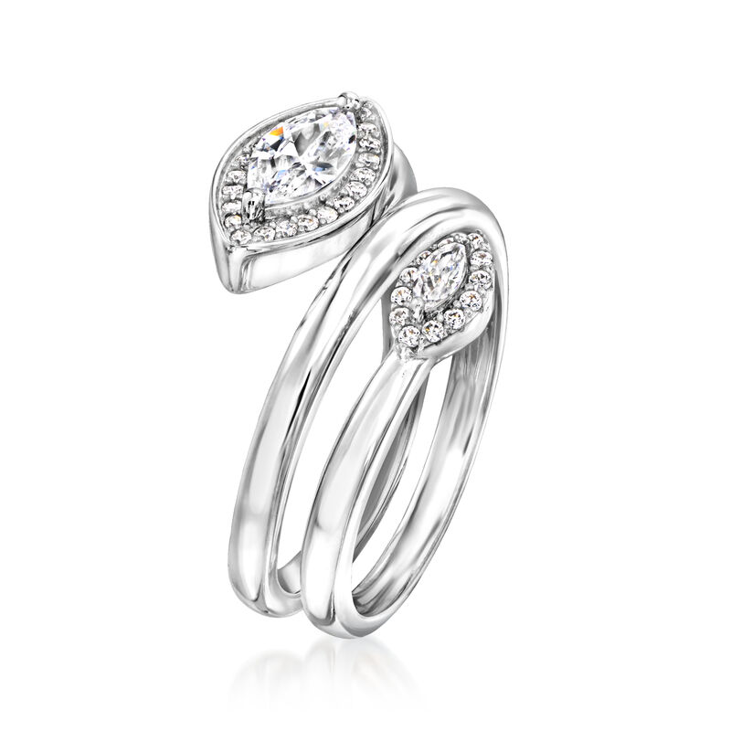 .70 ct. t.w. CZ Wrap Ring in Sterling Silver image number 2