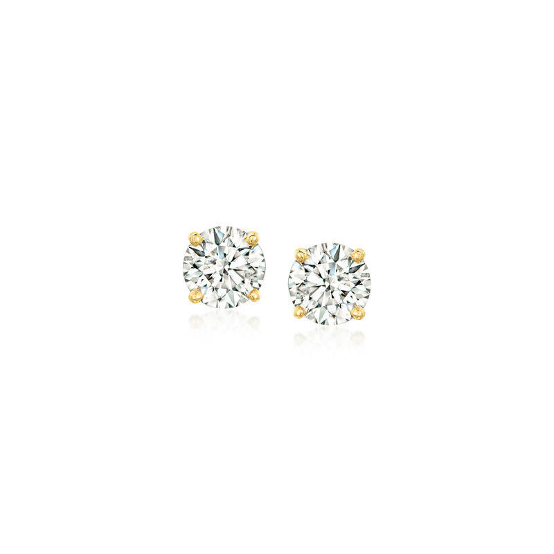 C. 2000 Vintage 1.00 ct. t.w. Diamond Stud Earrings in 14kt Yellow Gold image number 0
