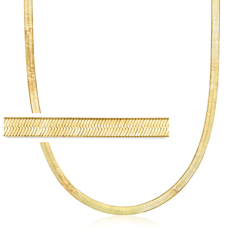 Italian 4mm 18kt Gold Over Sterling Herringbone Necklace image number 0