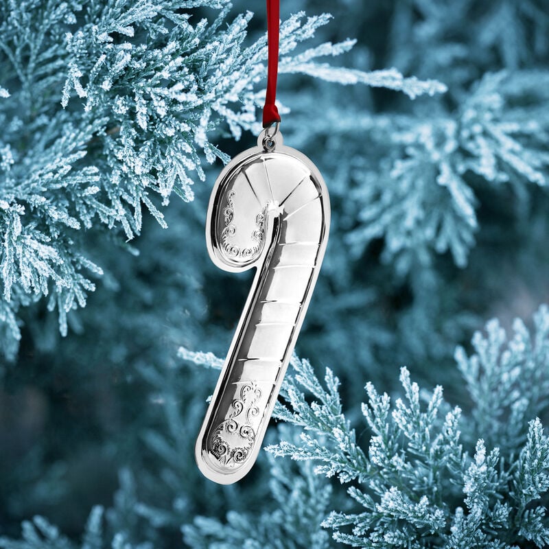 Wallace 2024 Annual Sterling Silver Candy Cane Ornament - 17th Edition image number 2