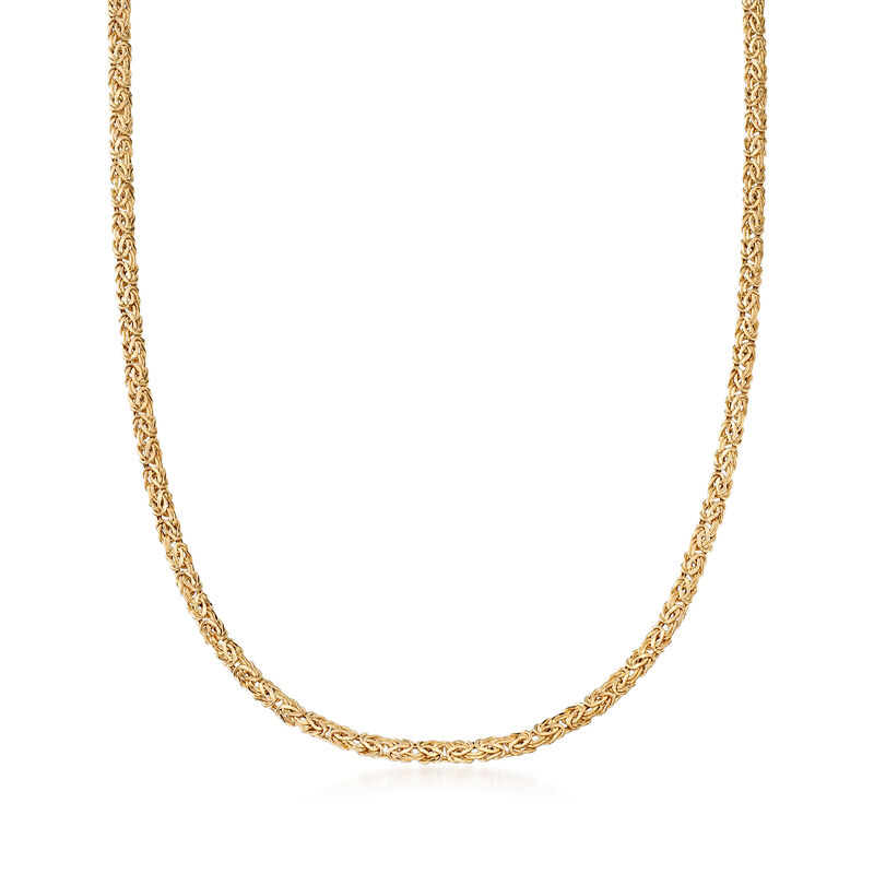 4mm 14kt Yellow Gold Byzantine Necklace image number 0