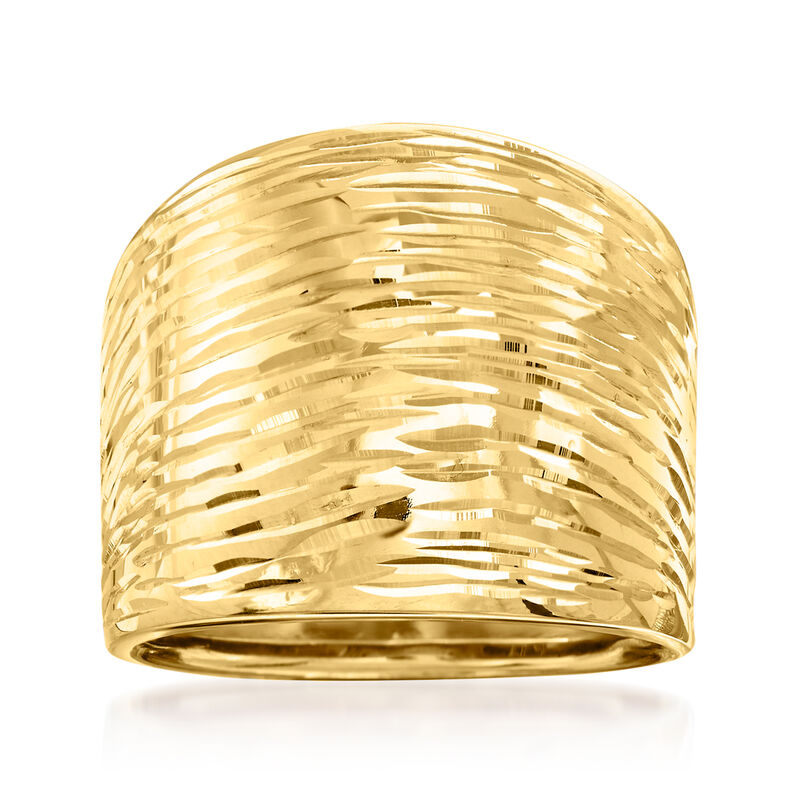 Italian 14kt Yellow Gold Diamond-Cut Dome Ring image number 0