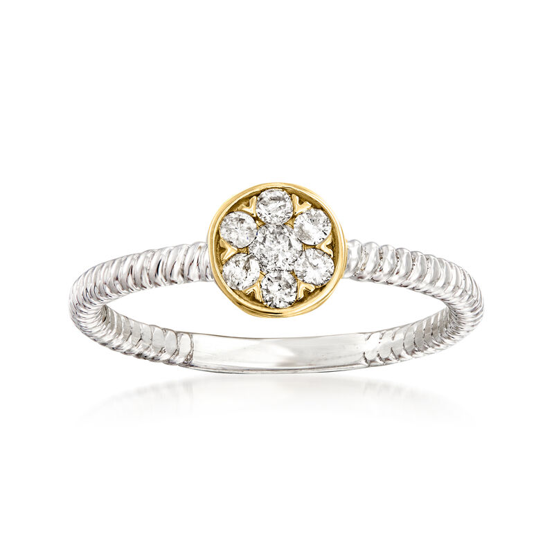 .25 ct. t.w. Diamond Cluster Ring in Sterling Silver and 14kt Yellow Gold image number 0