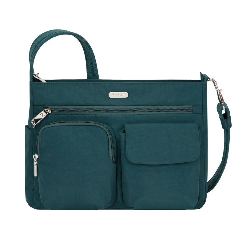 Anti-Theft Essential Patch Pocket Green Crossbody Bag image number 0