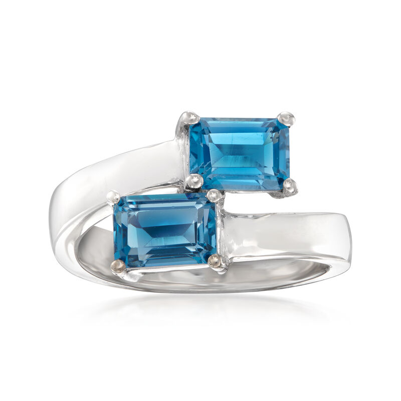 2.20 ct. t.w. London Blue Topaz Bypass Ring in Sterling Silver image number 0