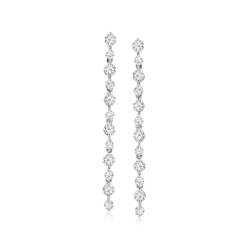 1.00 ct. t.w. Lab-Grown Diamond Linear Drop Earrings in 14kt White Gold  image number 0