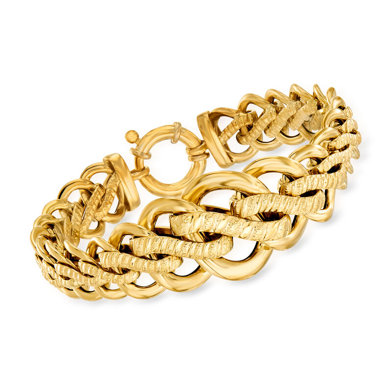 Italian 18tk Yellow Gold Link Bracelet. 7.5&quot; image number 0